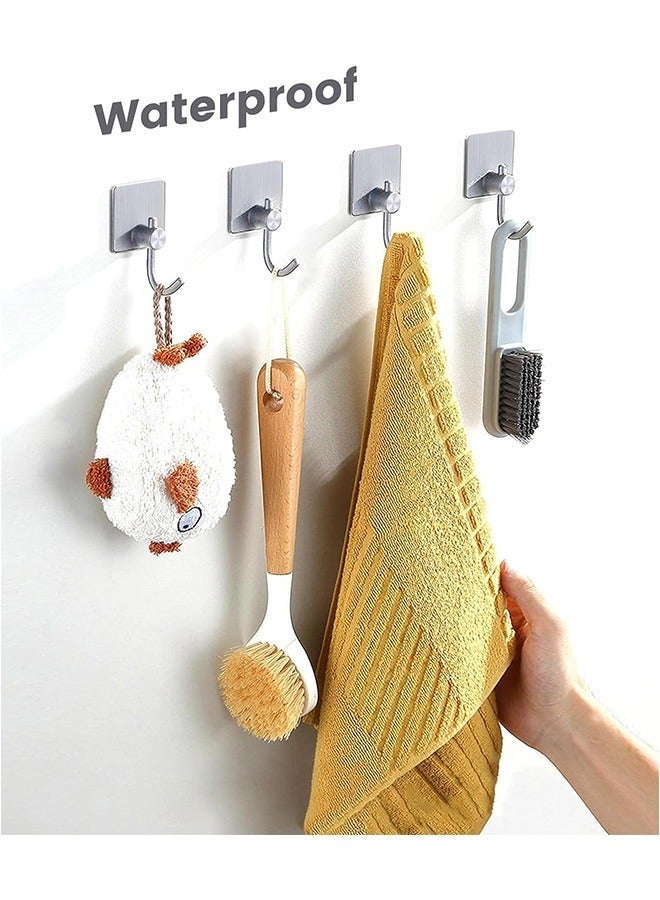 Yoawllty Wall Hook for Wreath Hanging, Waterproof Wall Hanger, Heavy Duty Towel Hook for Hanging Coat, Hat, Key, Clothes, Wall Hook Mount for Kitchen, Bathroom, Office（Silver) - Image 4